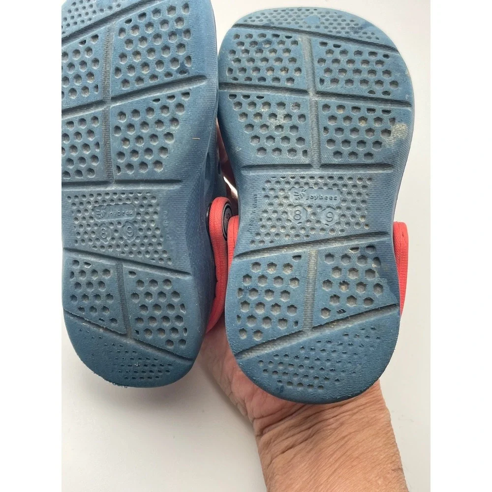 Joybees Youth Kids Size 8/9 Clogs Water Shoes Sandals Royal Blue‎ & Red